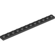 Lego destička 1x12, černá (4514845)
